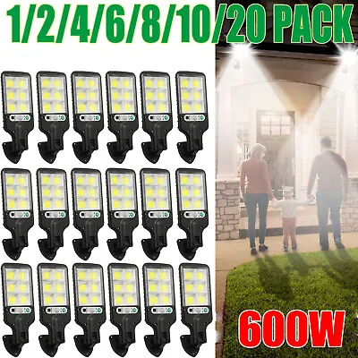 1-20 PACK 600W LED Solar Street Wall Light PIR Motion Sensor Outdoor Garden IP65 • $137.99
