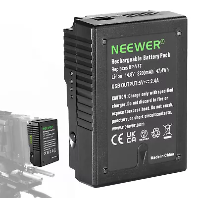 Neewer V Mount/V Lock Battery， 47Wh 14.8V 3200mAh For Broadcast Video Camcorder • $66.49