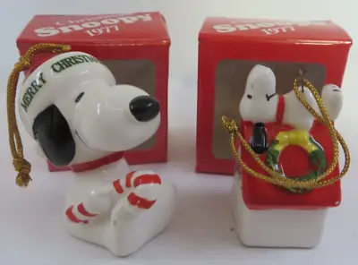 Vtg 1977 Lot Dupont SNOOPY Christmas Ornaments Peanuts Limited Edition In BOX • $22.99