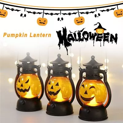 Happy Halloween Pumpkin Lantern Halloween Lamp LED Light Horror Atmosphere • £5.57