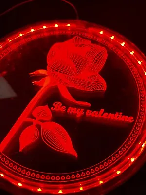 3D Night Light Valentine's Day Lamp Battery Operated Wall Hanging • £3.99