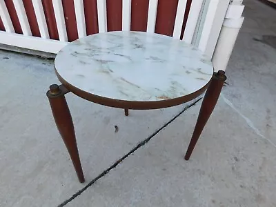 VTG Short WoodenRound  Flormica Top Plant Table 14  • $22.49