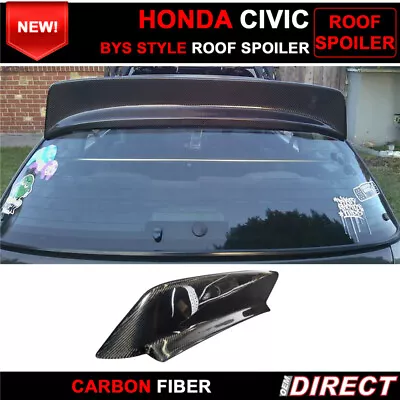 Fits 92-95 Honda Civic EG EG6 Hatchback JDM BYS Style Carbon Fiber Roof Spoiler • $209.99