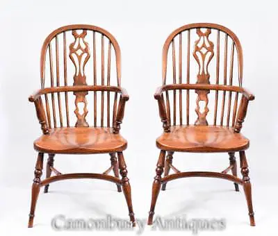 Pair Mini Kids Windsor Rustic Dining Chair Chairs Antique • £695