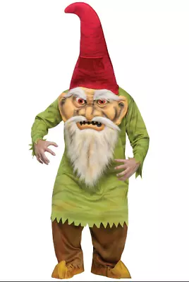 Big Head Evil Garden Gnome Costume Halloween Terror One Size • £32