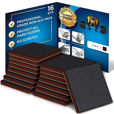 Furniture Protection Pad Rubber 16Pc Self Adhesive Chair Feet Felt Floor Protect • £9.95