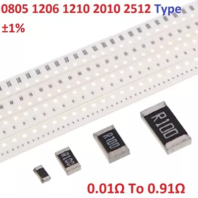 0805 1206 1210 2010 2512 SMD Resistors ±1% 0.01/0.1/0.2 To 0.91Ω Low Resistance • $1.99