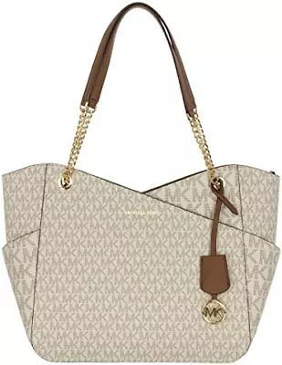 Michael Kors Women Ladies Large  Shoulder Tote Handbag Purse Satchel Bag Vanilla • $127.77