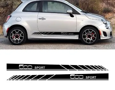 2 Pcs/ Lot Car Styling Racing Sport Stripes For Fiat 500 Auto Door Side Skirt  • £24.99