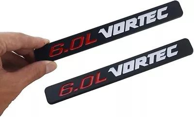 2Pcs 6.0L Vortec Hood Emblem Engine 3D Badge For 1500 2500hd 3500hd Black White • $13.59