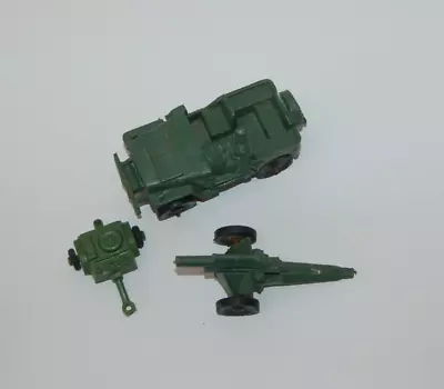 WWII Marx TIMMEE MPC Playset Jeep Canon Artillery US Army Toy Soldier Vehicles • $13.50