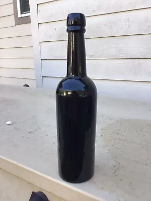 $14.95 • Buy 1860-70s Black Glass Turn Mold Ale Bottle H-10 1/4in. Dia-2 1/2in.Clean Bottle.