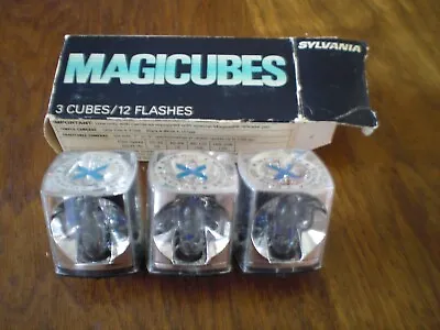 $6.99 • Buy Vintage Sylvania Blue Dot MAGICUBES Camera Flash Cubes 3-Pack 12 Flash