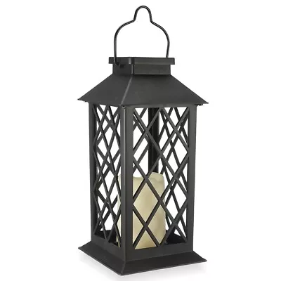 Hanging Outdoor Garden Lantern With LED Flameless Candle For Christmas Festival • $8.99