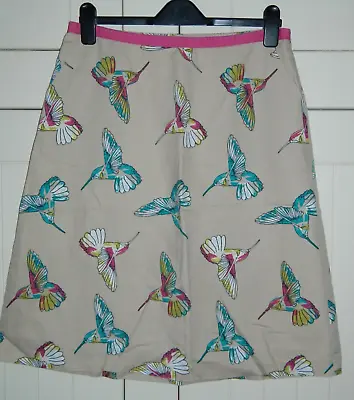 Laura Ashley Cotton & Linen Blend Hummingbird Print Skirt Size UK 14 • £12