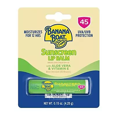 Banana Boat Sunscreen Lip Balm With Aloe Vera Lip Protection Broad Protection • $7.19