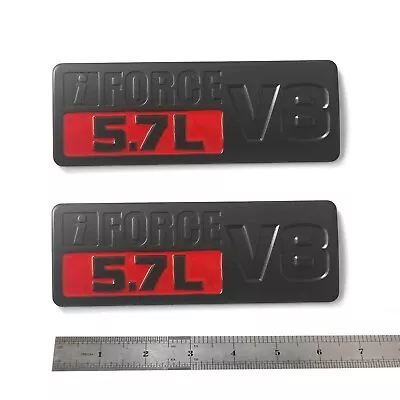 2Pc Red Black Door 5.7L I Force V8 EMBLEM Badge Fit 2014-2021 Tundra • $21.99