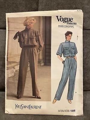 Vogue Paris Original Pattern 1598 Yves St Laurent Jumpsuit 14 Uncut Vintage YSL • $23.75