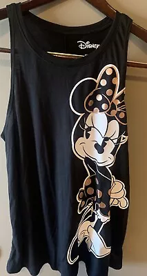 Disney's Minnie Mouse Polka Dot Character Juniors Tank Top Black Large 11/13 • $8.99