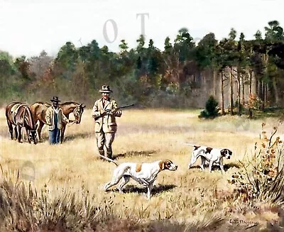 Antique Repro Photo Print Quail Hunting English Pointers Artist Edwin Macgargee • $11.99