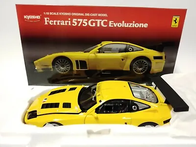 Kyosho Ferrari 575 GTC Evoluzione Yellow 2005 1/18 08392C • £116.81