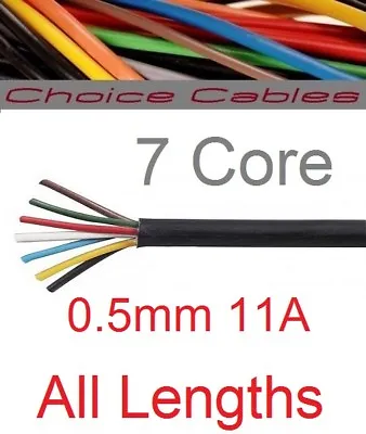 £12.05 • Buy 7 Core Automotive Thinwall Cable 0.5mm 11A Towing Trailer Cable 12v 11 Amp
