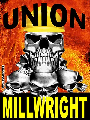 Union Millwright With Skull Flames CMW-11 • $0.99