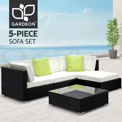 Gardeon 4 Seater Outdoor Lounge Furniture Wicker Set Sofa Rattan Modular Setting • $439.95