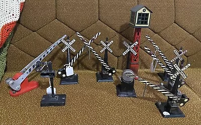 (9) Piece Prewar Marx Metal Railroad Crossing Group • $20