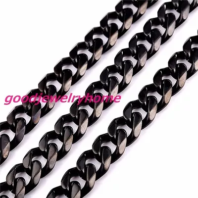 5-19mm Fashion Mens Chain Stainless Steel Curb Cuban Link Necklace Or Bracelet • $11.39