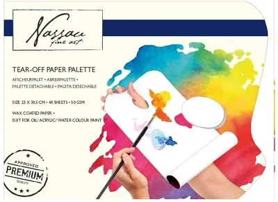 40 Tear-Off Paper Disposable 31cm Artists Painting Palette Craft Paint Hole Art • £5.75