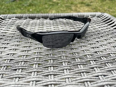 Used Oakley Flak Jacket Sunglasses Polished Black Iridium 63-14-133 • $79.95