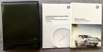 Vw Golf Gti Gtd R Mk7 Handbook Owners Manual Wallet Navi 2013-2017 Cars E58 • $34.48