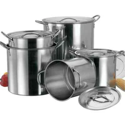 £38.99 • Buy 5pc Large Stainless Steel Stock Pots Set Casserole Cooking Catering Soup Bowls