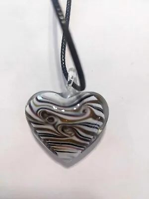 Beautiful Art Glass Heart Pendant/Necklace • $3