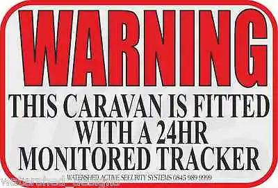 Caravan Tracking Sticker Caravan Tracker Sticker Caravan Warning Security Qty 3 • £2.99