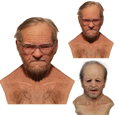 Realistic Old Man Party Mask Latex Halloween Cosplay Disguise Face Costume Prop· • $26.90