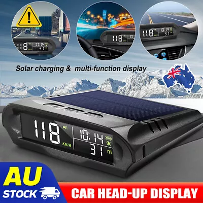 Wireless Solar Powered Car HUD Head Up Display Digital GPS Speedometer Universal • $40.95