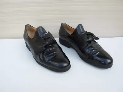 Size 38.5 Black Shoes With Ribbon  L'  Artigiana Viareggina Gilardini Giglio  • $55