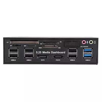 5.25inch Media Dashboard Front Panel USB3.0/2.0 HUB ESATA Multi C GDS • £29.23