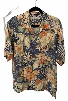 Men’s Tommy Bahama Short Sleeve Silk Button Front Floral Camp Shirt Size Large  • $18.99