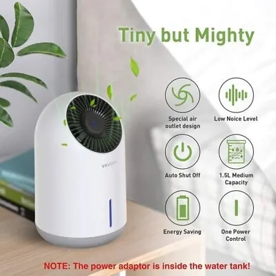 Portable Mini Compact Dehumidifier 1500ml 322 Sq Ft With UL Certified Power Cord • $60