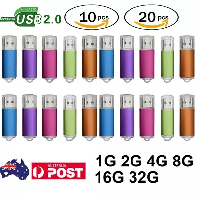 10/20 Bulk USB 2.0 Stick Flash Thumb Drives Memory Stick 1G 2G 4G 8G 16G 32G • $78.94