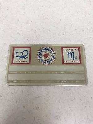 New VINTAGE METAL SOCIAL SECURITY CARD 50's 60's USA Zodiac Sign Scorpio • $5.92