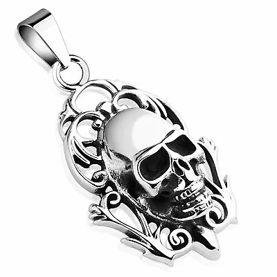 $15.99 • Buy Gothic Skull Necklace Stainless Steel Steampunk Pendant Medallion Charm