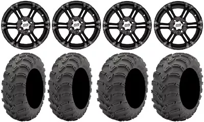 ITP SS212 12  Wheels Black 25  Mud Lite AT Tires Kawasaki Brute Force IRS • $869.38