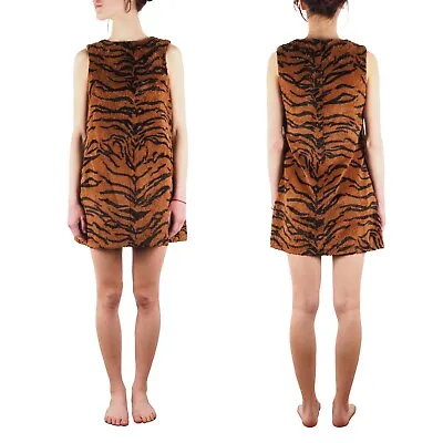 Versace Jeans Couture Vintage Terry Animal Print Camo Tiger Dress Size 32 / 46 • $330