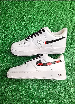 🎨 Nike Air Force 1 07 White NARUTO ANIME Custom /Girls Gs Women Men AF1 UNISEX  • £284.31