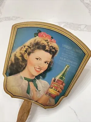 Vintage 1940s RC Royal Crown Cola Shirley Temple Hand Fan • $42.17