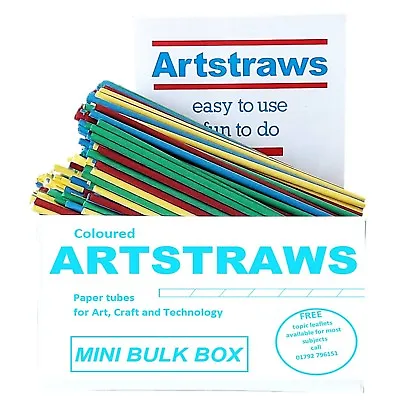 ARTSTRAWS MINI PACK COLOURED PAPER STRAWS ART STRAWS 4mm GREEN RED YELLOW BLUE • £16.05